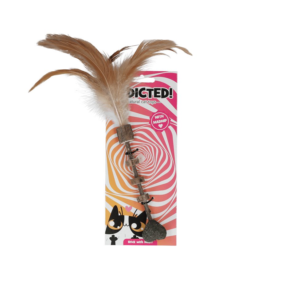 Addicted Stick with Heart and Feathers - zooneepet.com