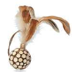 Addicted Wooden Ball with Feathers - zooneepet.com