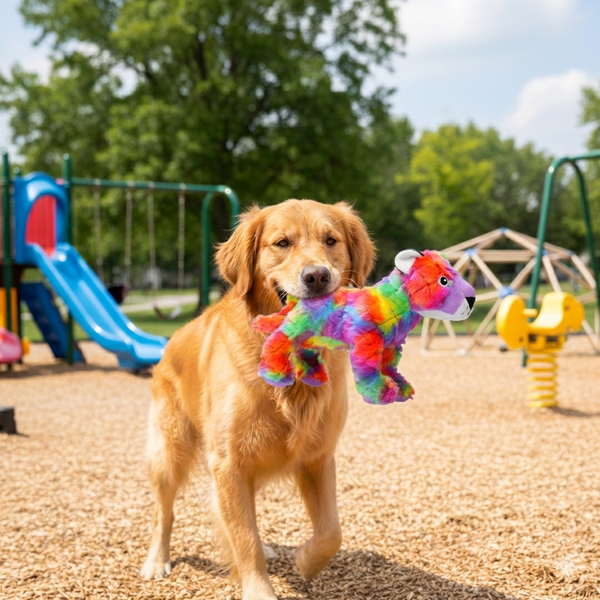 Durable Plush Dog Toy – Squeaky Interactive Leopard Plush for Dogs | Soft, Chew-Resistant, Comforting Play for Anxiety, Stress Relief & Energetic Playtime with Enrichment, Mental Stimulation & Cuddly Comfort