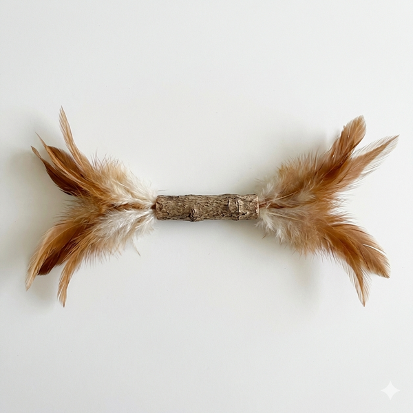 Cat Toy _ Caterpillar and Feathers