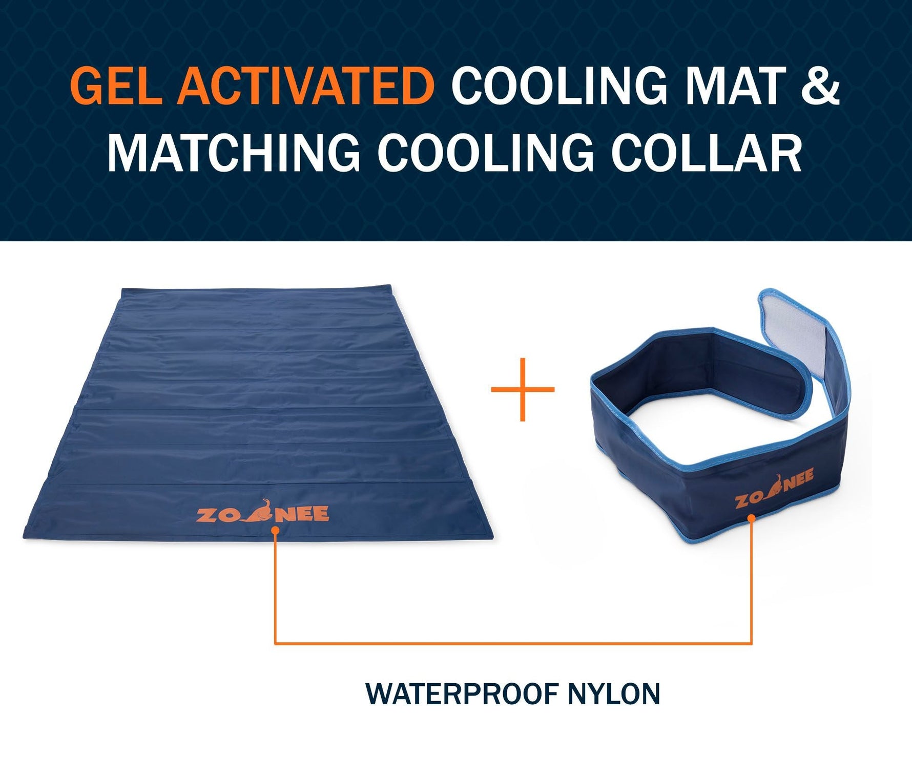 Gel activated cooling mat and matching cooling collar